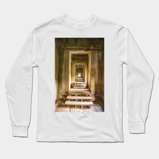 Endless Portals, Angkor Wat Long Sleeve T-Shirt by BrianPShaw